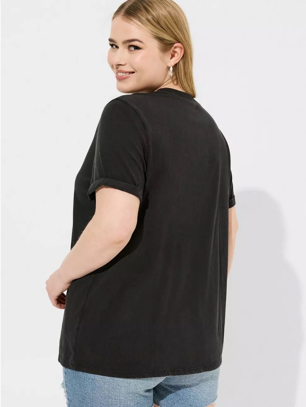 Torrid skull beach classic heritage jersey destructed tee - size 1 - anthracite - Picture 2 of 3